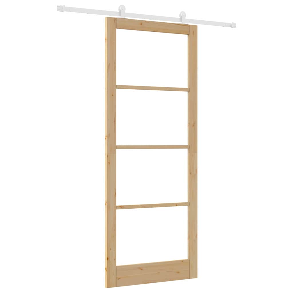 Skydedør ORKDAL 93 x 232 cm Massivt fyrretræ og glas