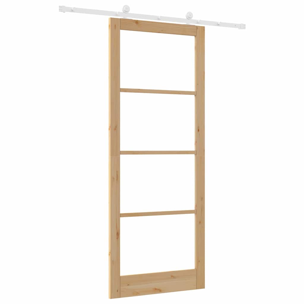 Skydedør ORKDAL 93 x 232 cm Massivt fyrretræ og glas