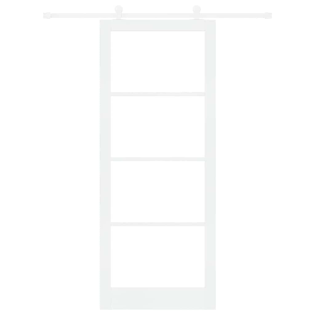 Skydedør ORKDAL 93 x 232 cm Massivt fyrretræ og glas Hvid