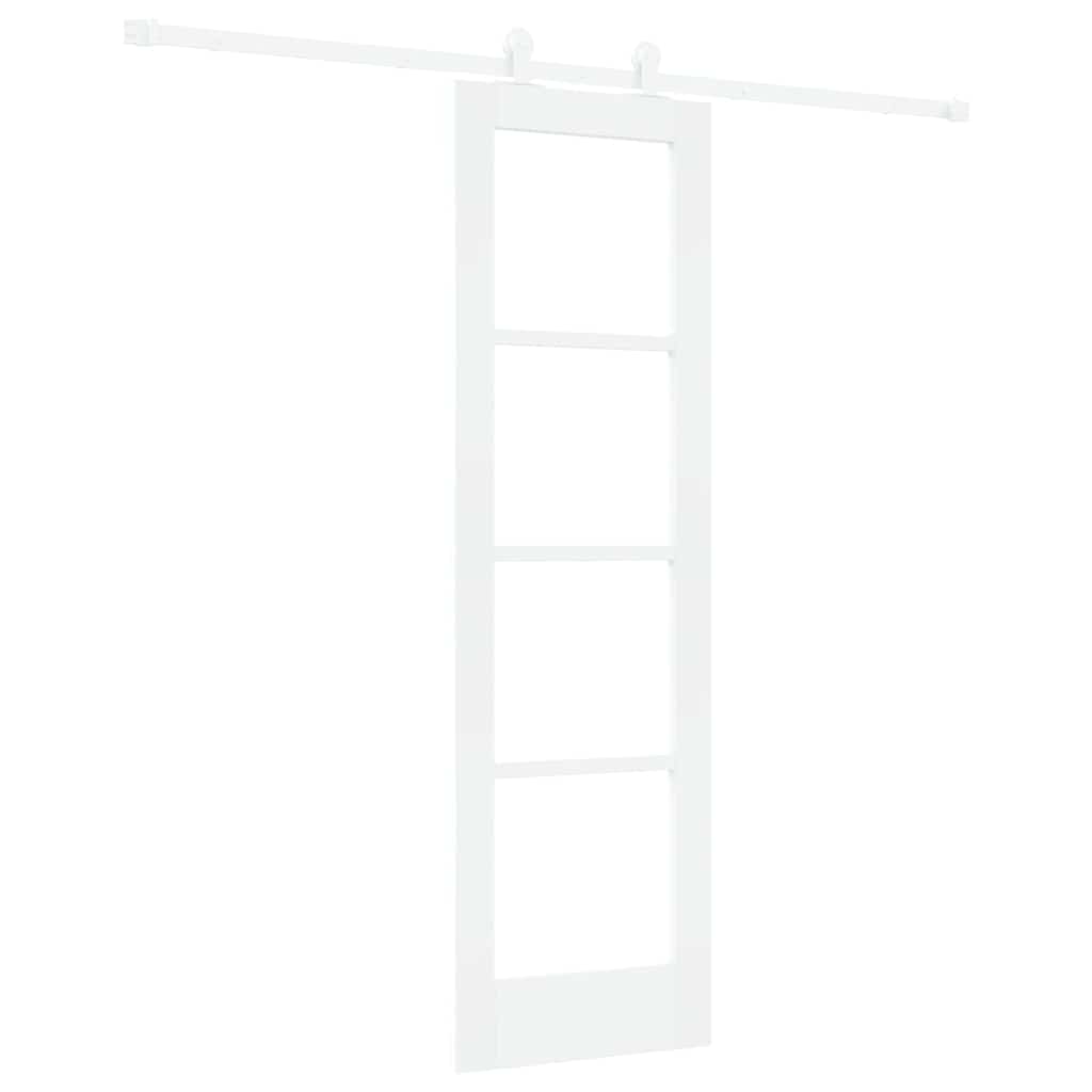 Skydedør ORKDAL 61 x 198,5 cm Massivt fyrretræ og glas Hvid