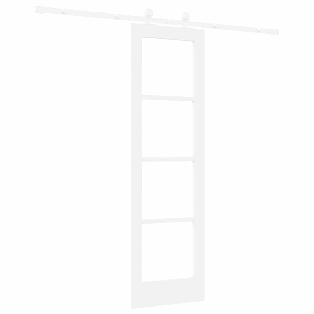 Skydedør ORKDAL 61 x 198,5 cm Massivt fyrretræ og glas Hvid