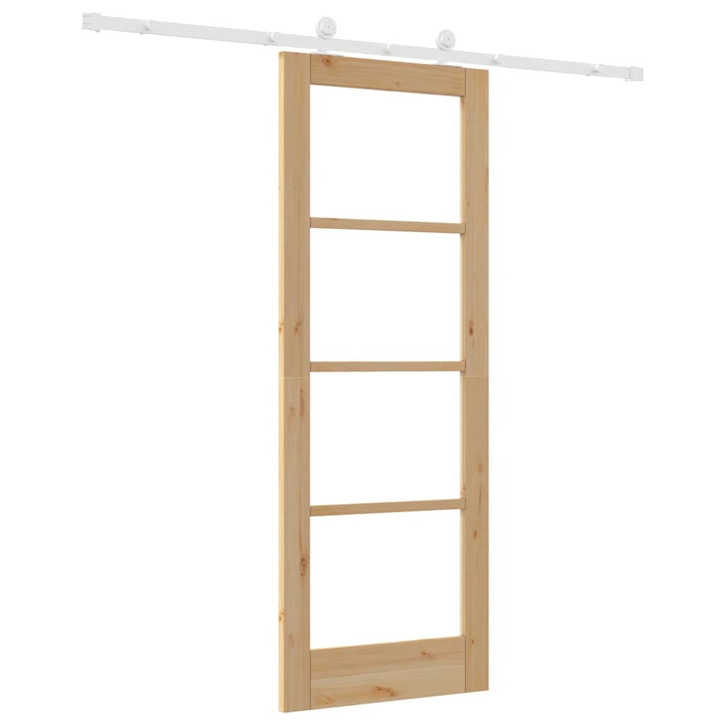Skydedør ORKDAL 73,5 x 198,5 cm Massivt fyrretræ og glas
