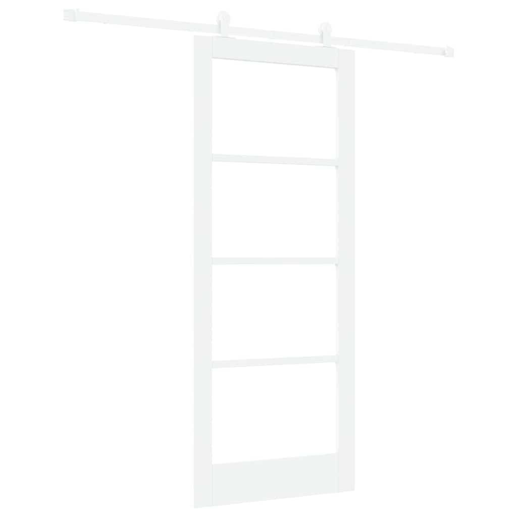 Skydedør ORKDAL 83 x 202 cm Massivt fyrretræ og glas Hvid