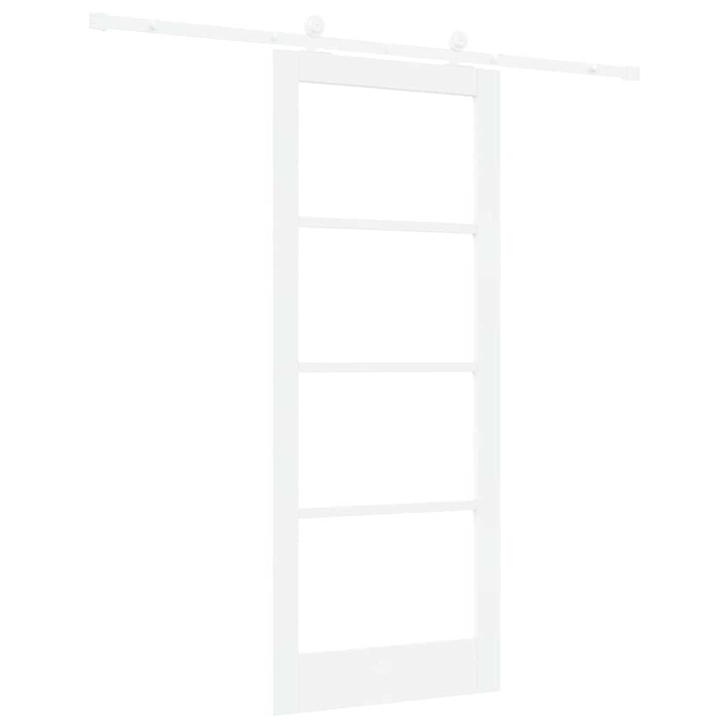 Skydedør ORKDAL 83 x 202 cm Massivt fyrretræ og glas Hvid