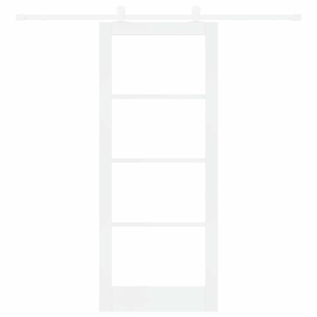Skydedør ORKDAL 83 x 202 cm Massivt fyrretræ og glas Hvid