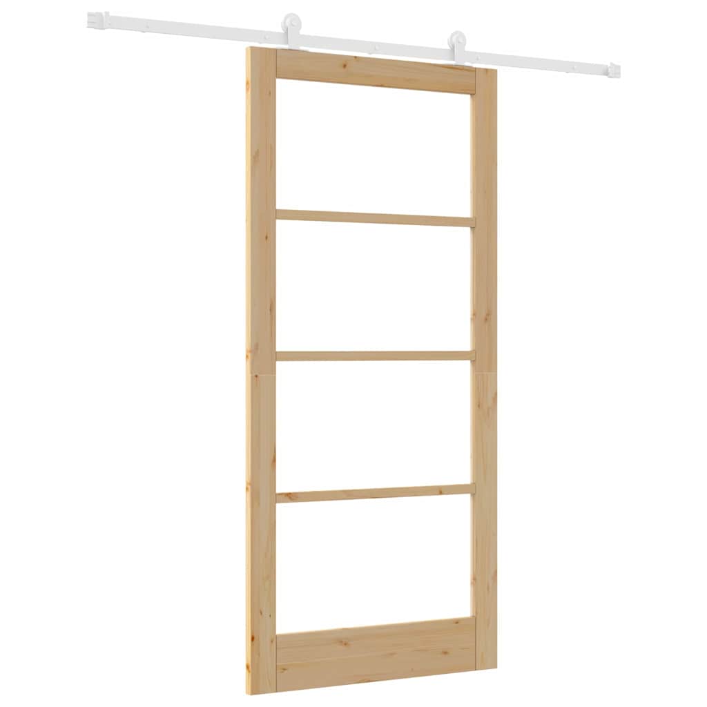 Skydedør ORKDAL 93 x 202 cm Massivt fyrretræ og glas
