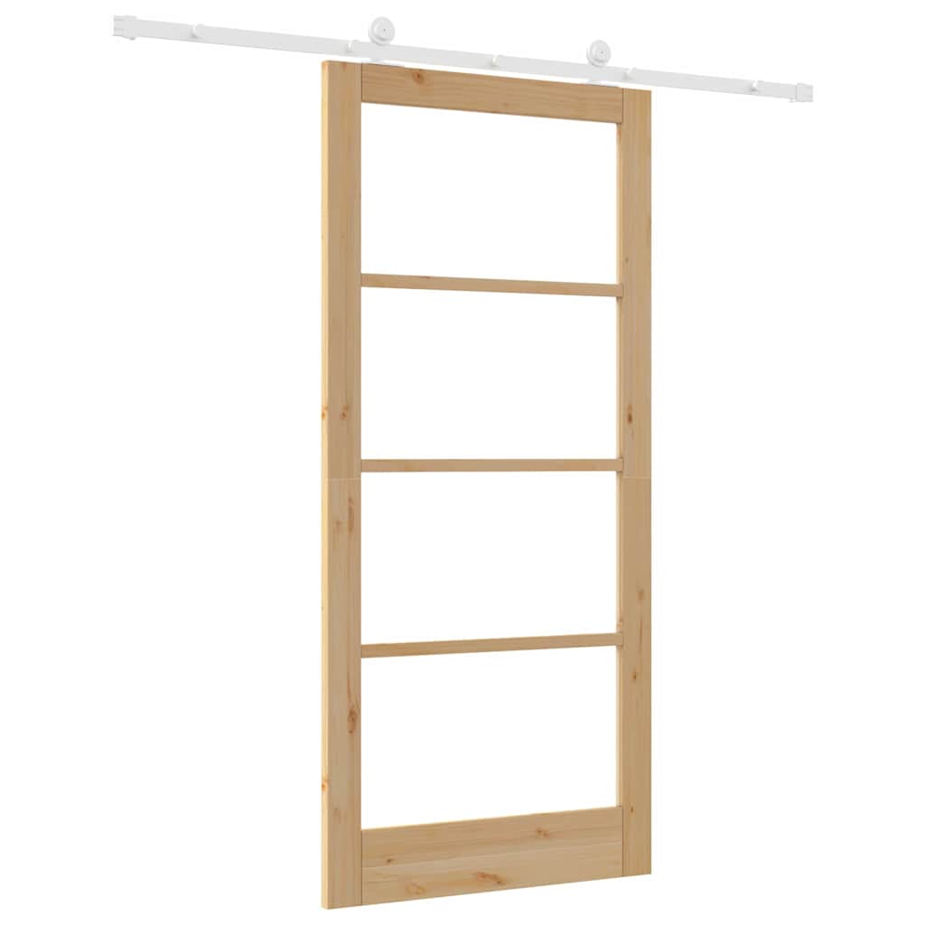 Skydedør ORKDAL 93 x 202 cm Massivt fyrretræ og glas