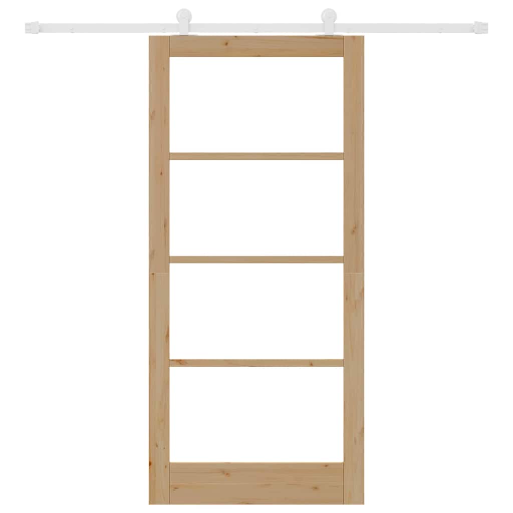 Skydedør ORKDAL 93 x 202 cm Massivt fyrretræ og glas