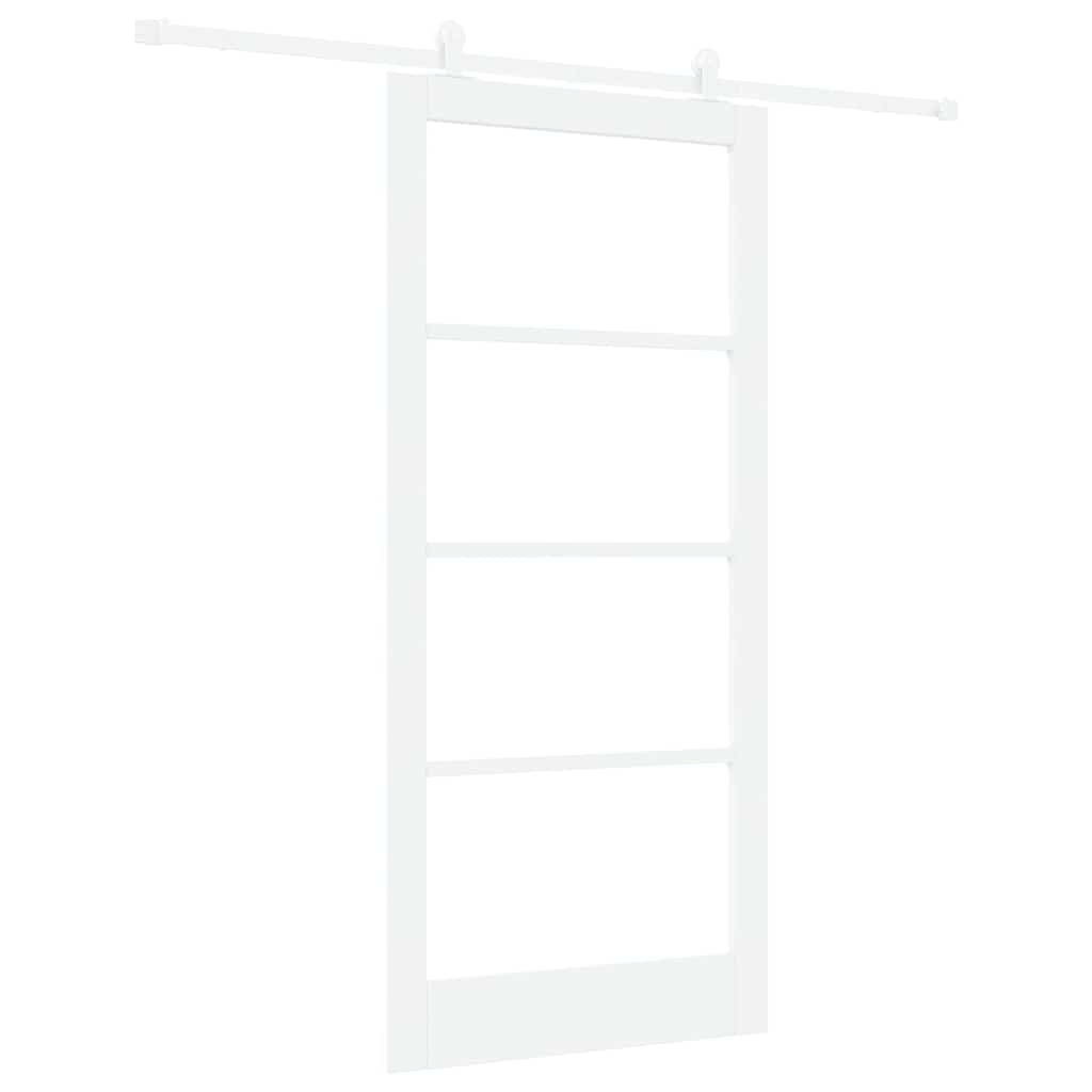 Skydedør ORKDAL 93 x 202 cm Massivt fyrretræ og glas Hvid
