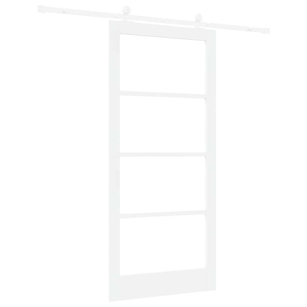 Skydedør ORKDAL 93 x 202 cm Massivt fyrretræ og glas Hvid