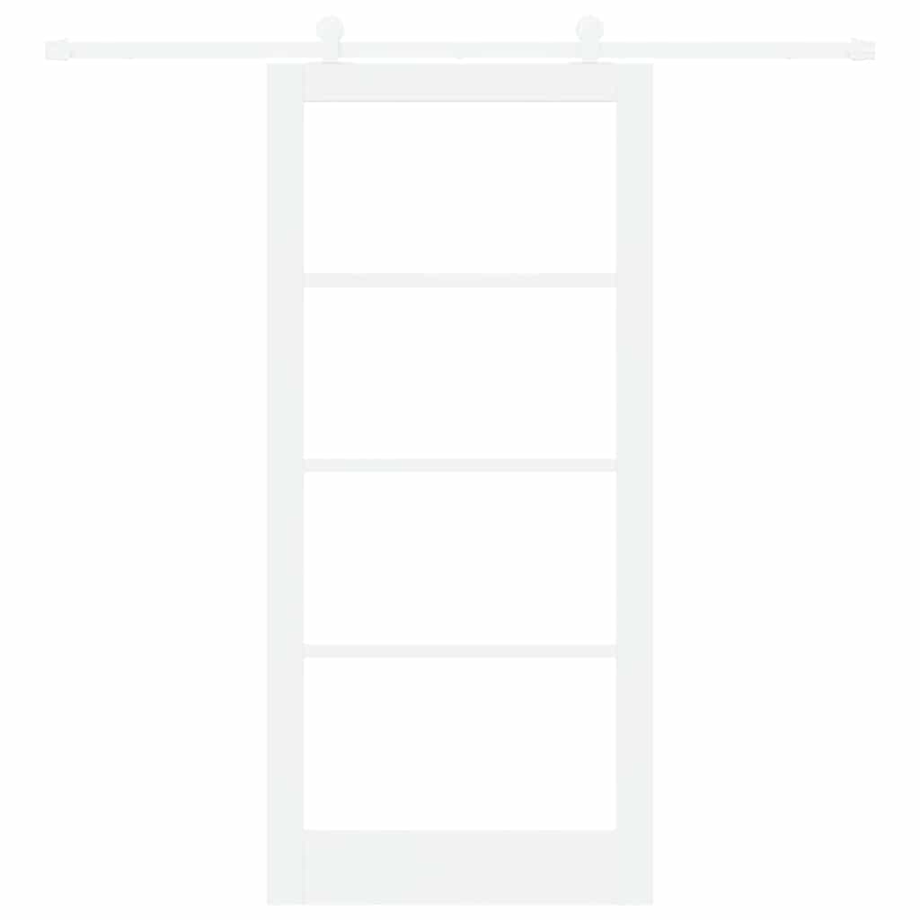 Skydedør ORKDAL 93 x 202 cm Massivt fyrretræ og glas Hvid
