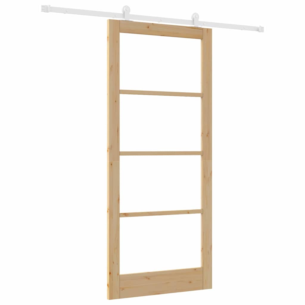 Skydedør ORKDAL 93 x 211 cm Massivt fyrretræ og glas