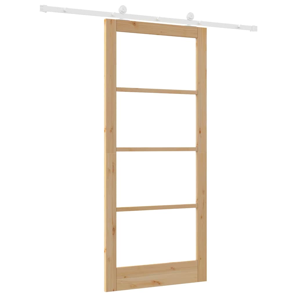 Skydedør ORKDAL 93 x 211 cm Massivt fyrretræ og glas