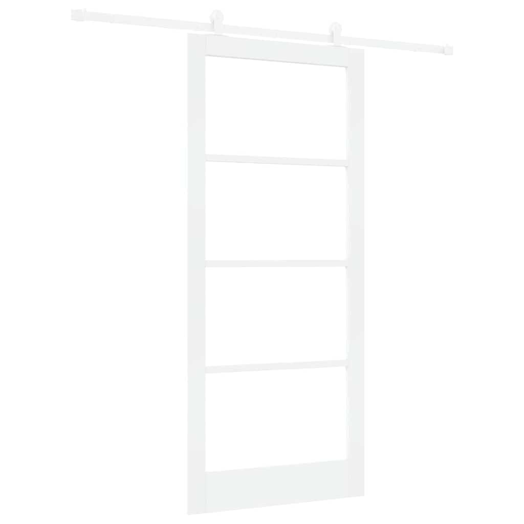Skydedør ORKDAL 93 x 211 cm Massivt fyrretræ og glas Hvid