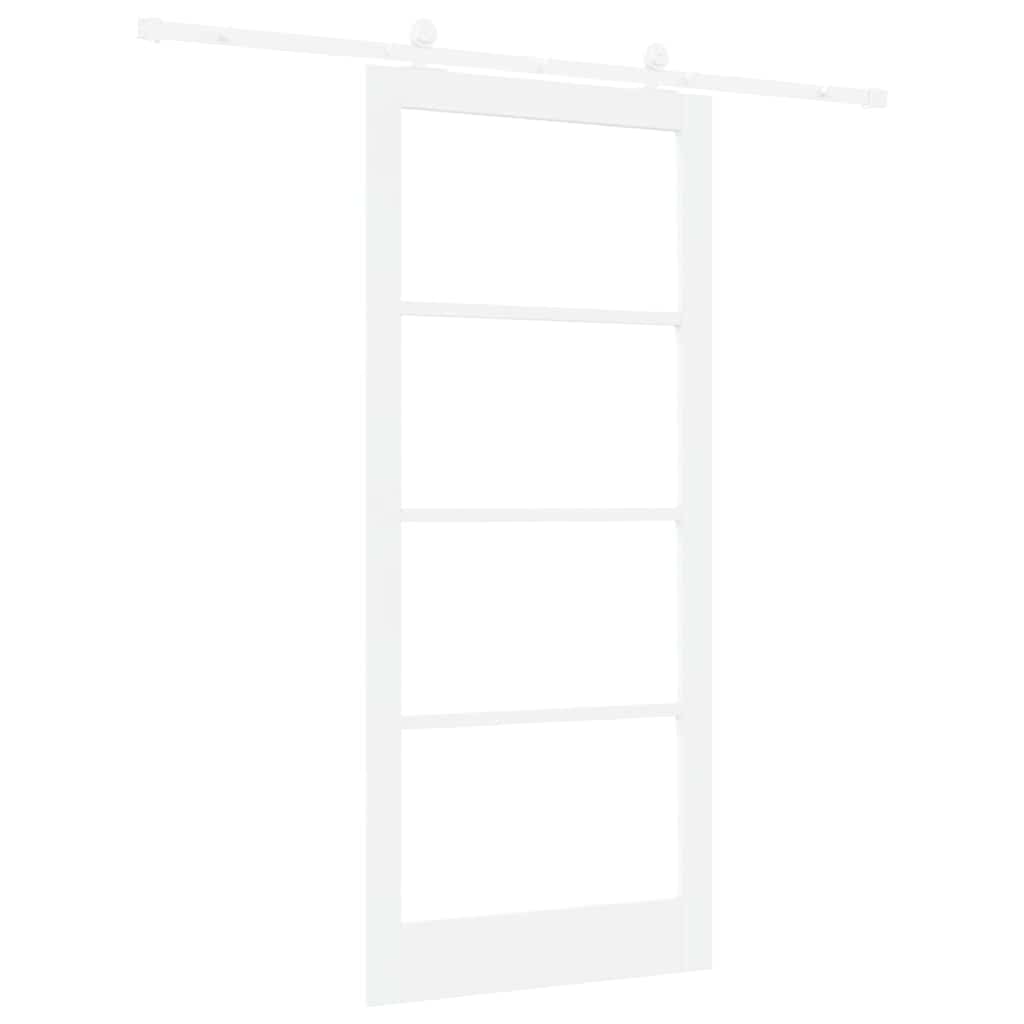 Skydedør ORKDAL 93 x 211 cm Massivt fyrretræ og glas Hvid
