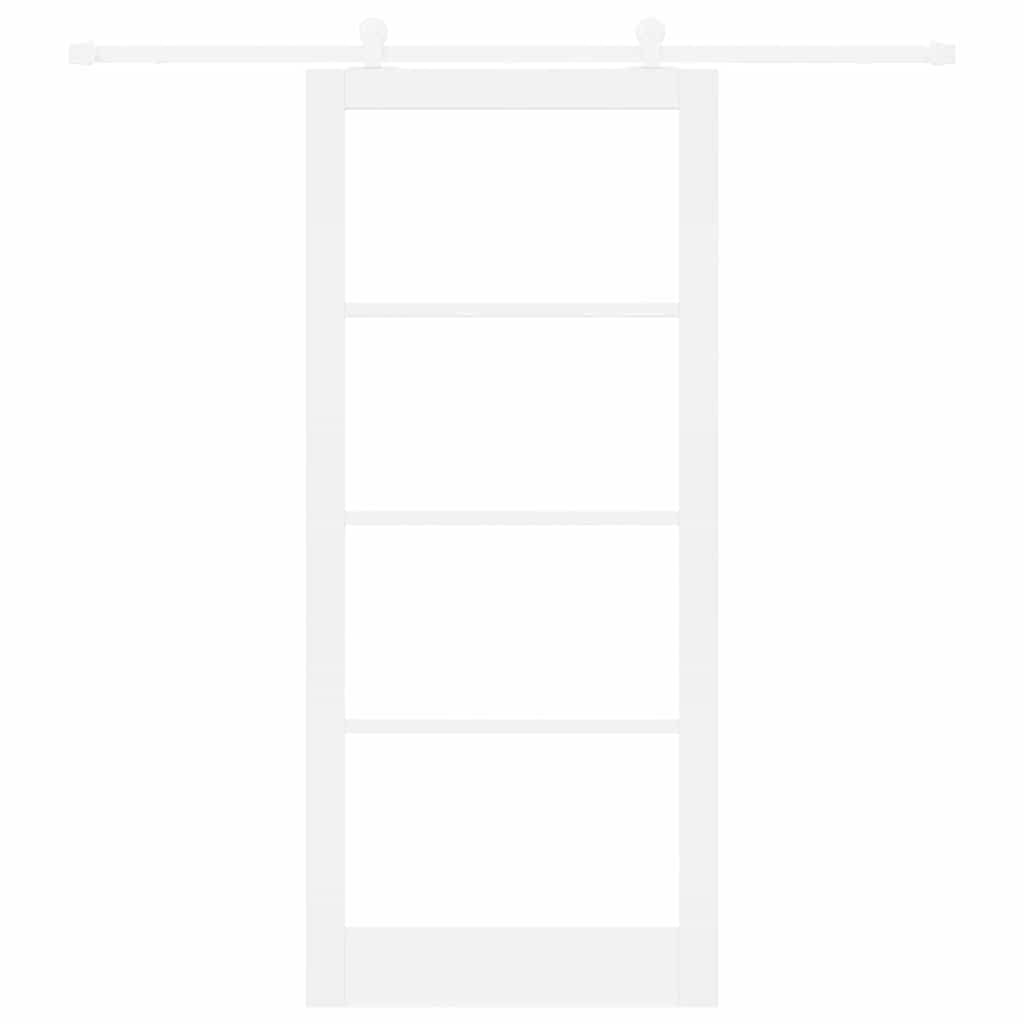 Skydedør ORKDAL 93 x 211 cm Massivt fyrretræ og glas Hvid