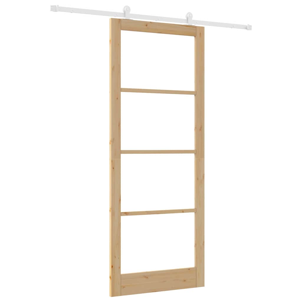 Skydedør ORKDAL 93 x 232 cm Massivt fyrretræ og glas