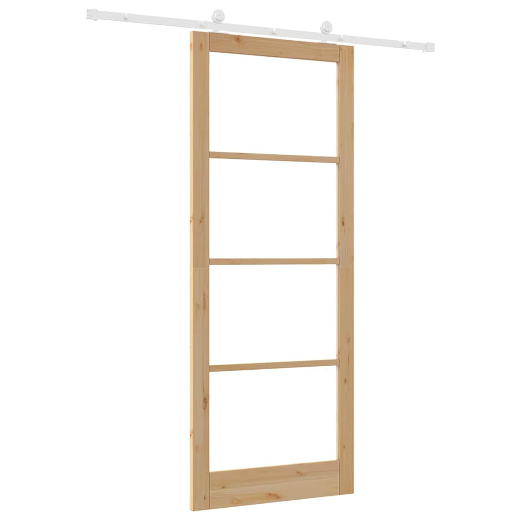 Skydedør ORKDAL 93 x 232 cm Massivt fyrretræ og glas