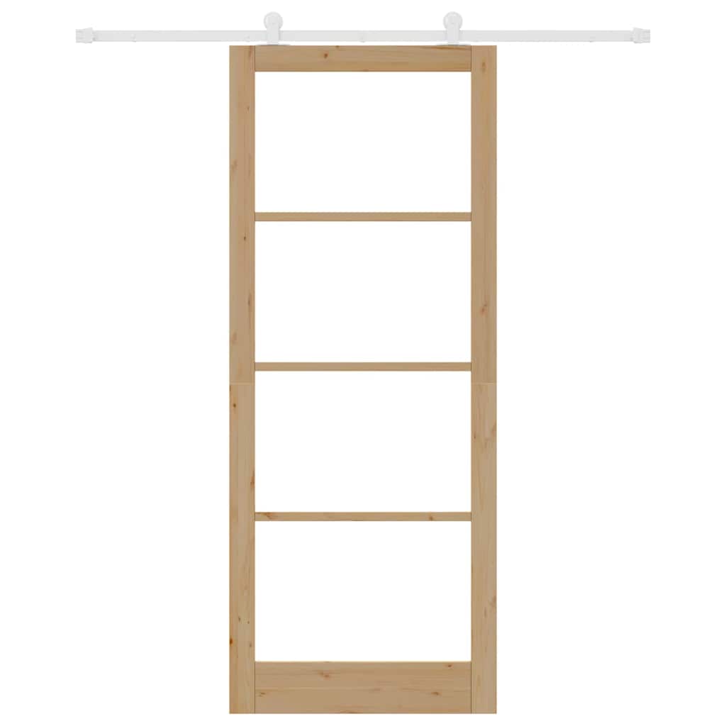 Skydedør ORKDAL 93 x 232 cm Massivt fyrretræ og glas