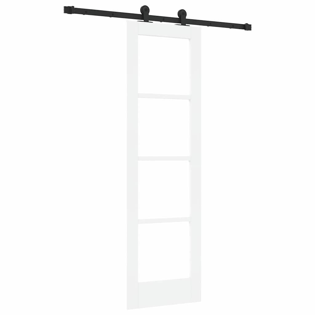 Skydedør ORKDAL Hvid 61 x 198,5 cm Massivt fyrretræ og glas