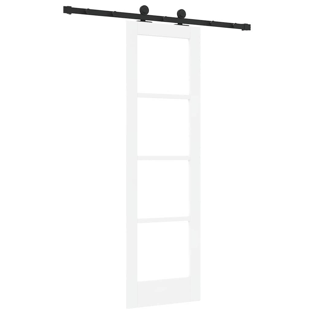 Skydedør ORKDAL Hvid 61 x 198,5 cm Massivt fyrretræ og glas