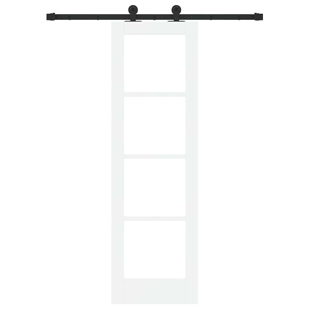 Skydedør ORKDAL Hvid 61 x 198,5 cm Massivt fyrretræ og glas