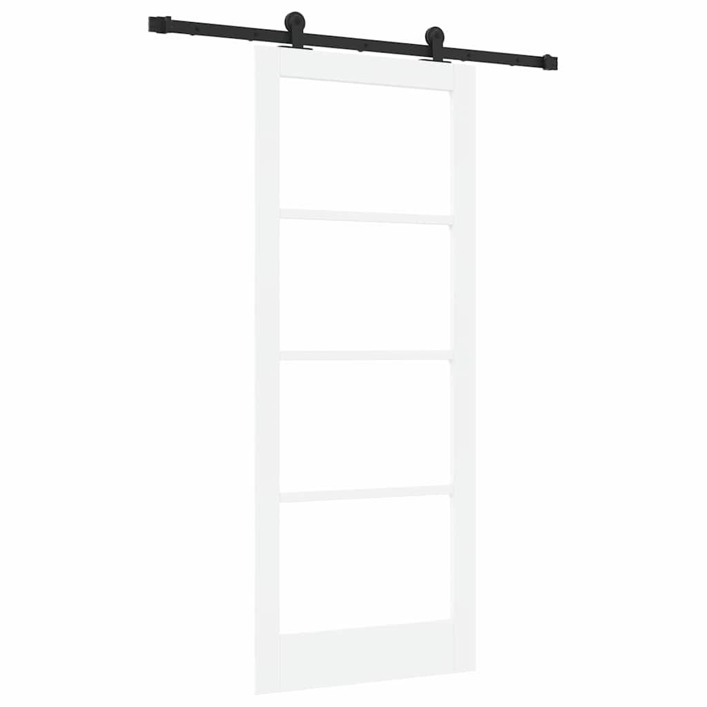 Skydedør ORKDAL Hvid 83 x 202 cm Massivt fyrretræ og glas