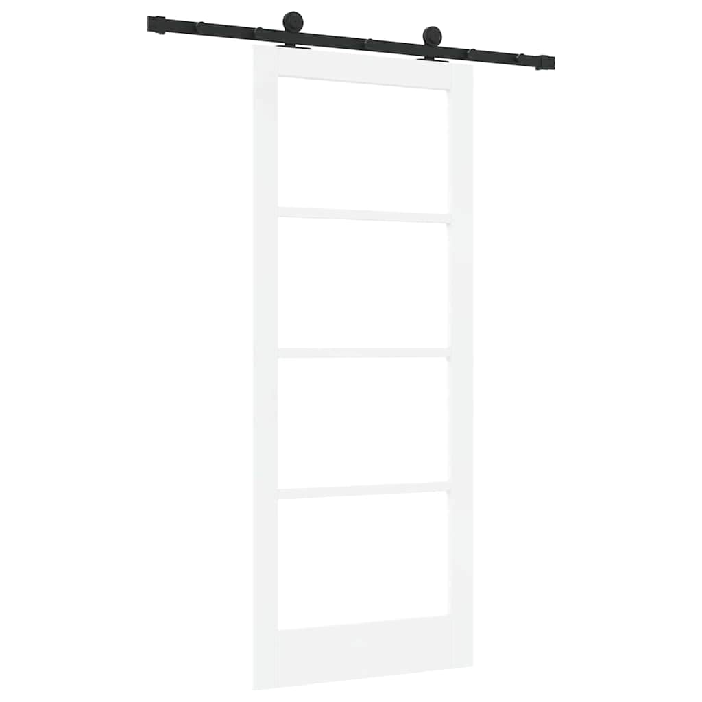 Skydedør ORKDAL Hvid 83 x 202 cm Massivt fyrretræ og glas