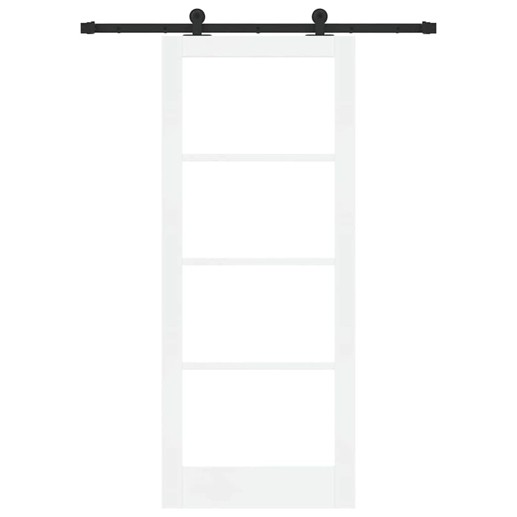 Skydedør ORKDAL Hvid 83 x 202 cm Massivt fyrretræ og glas