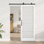 Skydedør ORKDAL Hvid 83 x 211 cm Massivt fyrretræ og glas