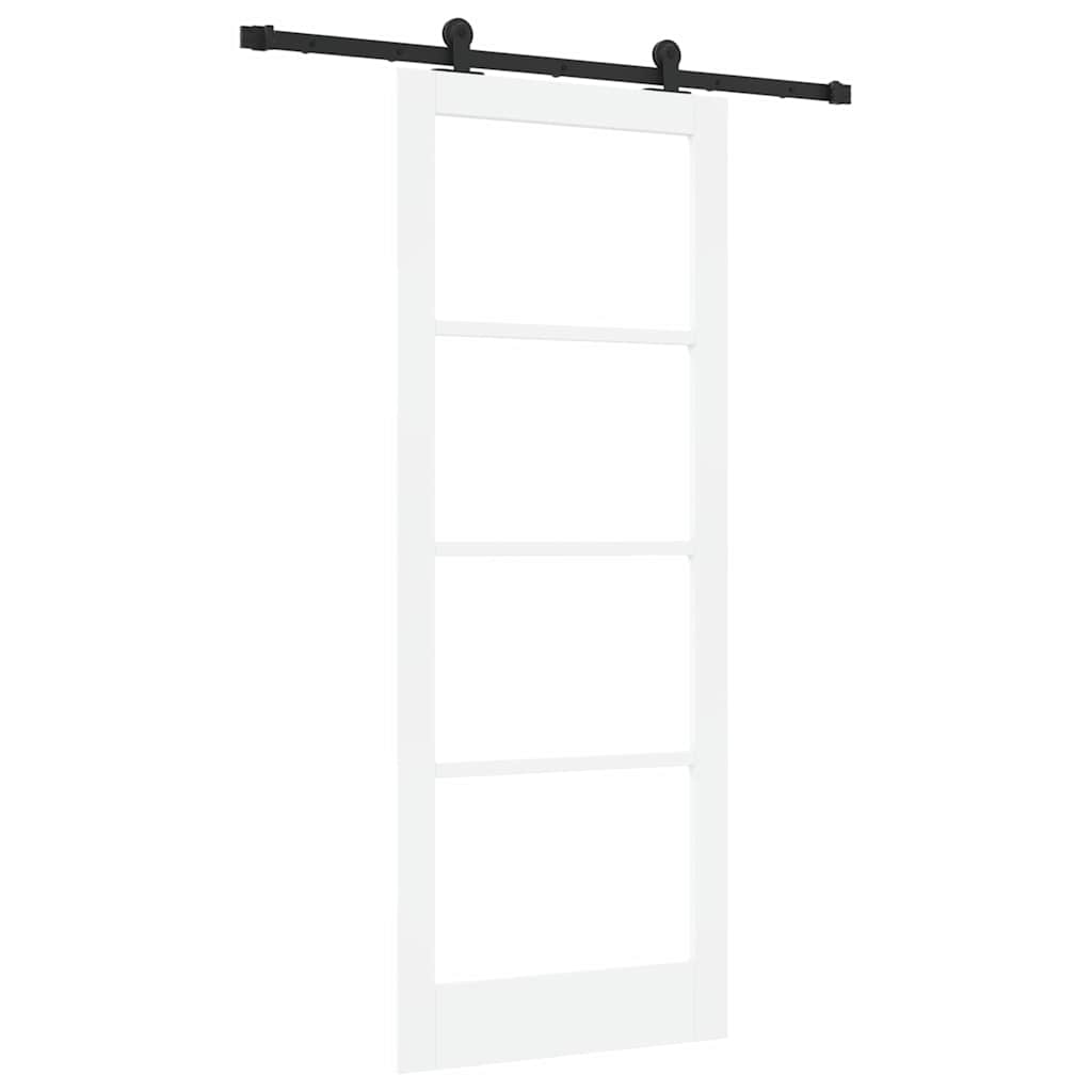 Skydedør ORKDAL Hvid 83 x 211 cm Massivt fyrretræ og glas