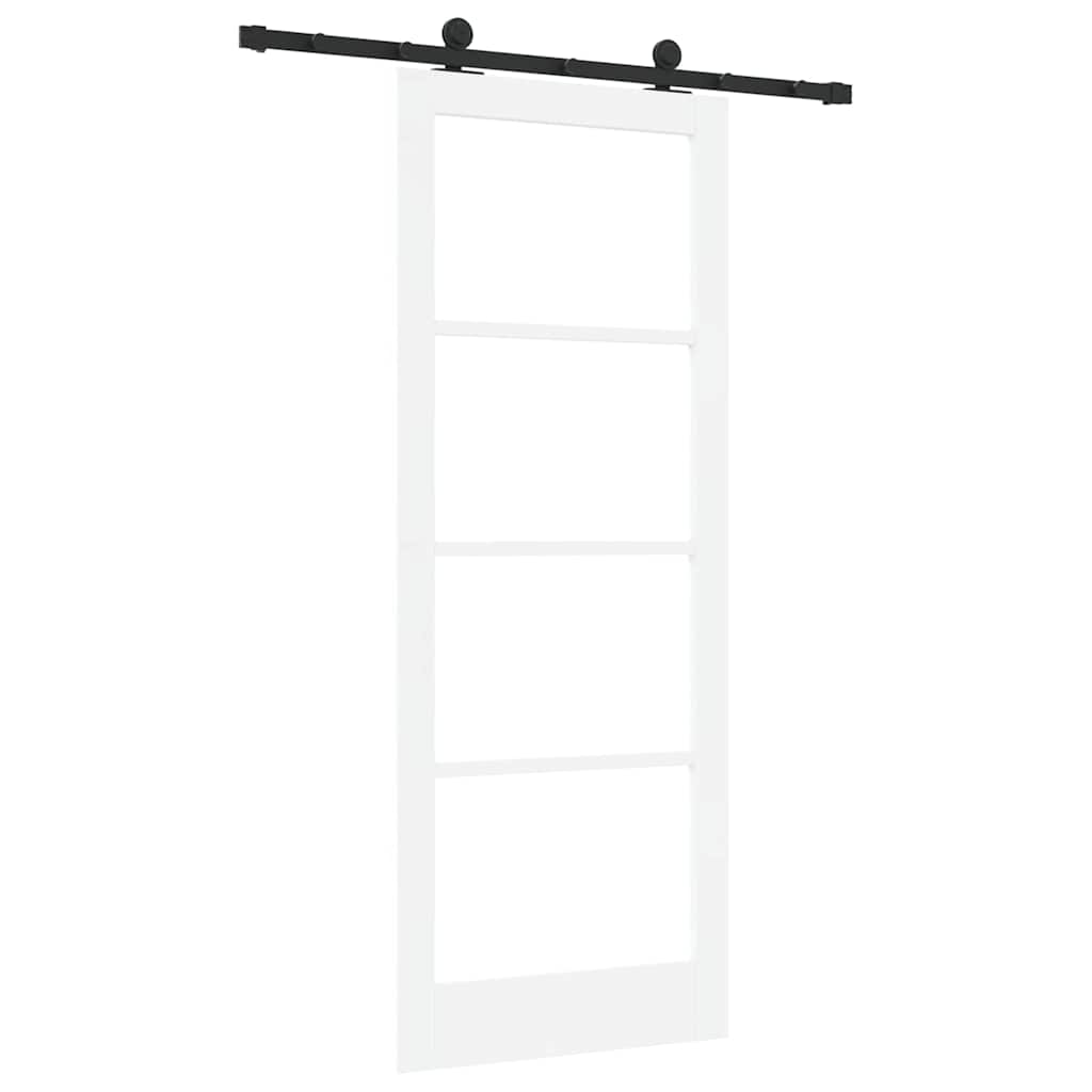Skydedør ORKDAL Hvid 83 x 211 cm Massivt fyrretræ og glas