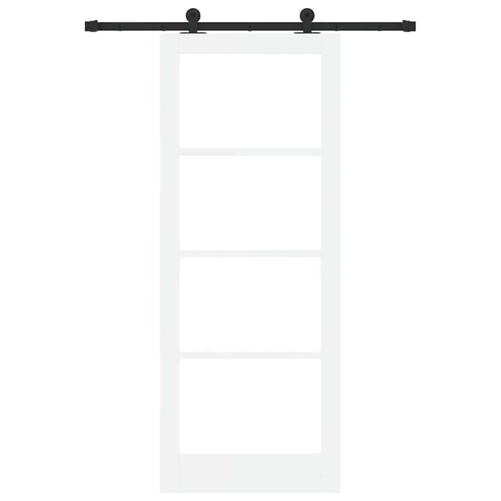 Skydedør ORKDAL Hvid 83 x 211 cm Massivt fyrretræ og glas