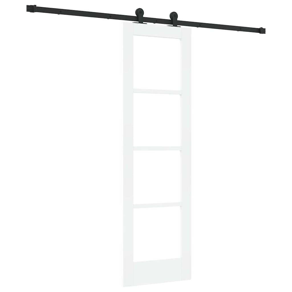 Skydedør ORKDAL Hvid 61 x 198,5 cm Massivt fyrretræ og glas