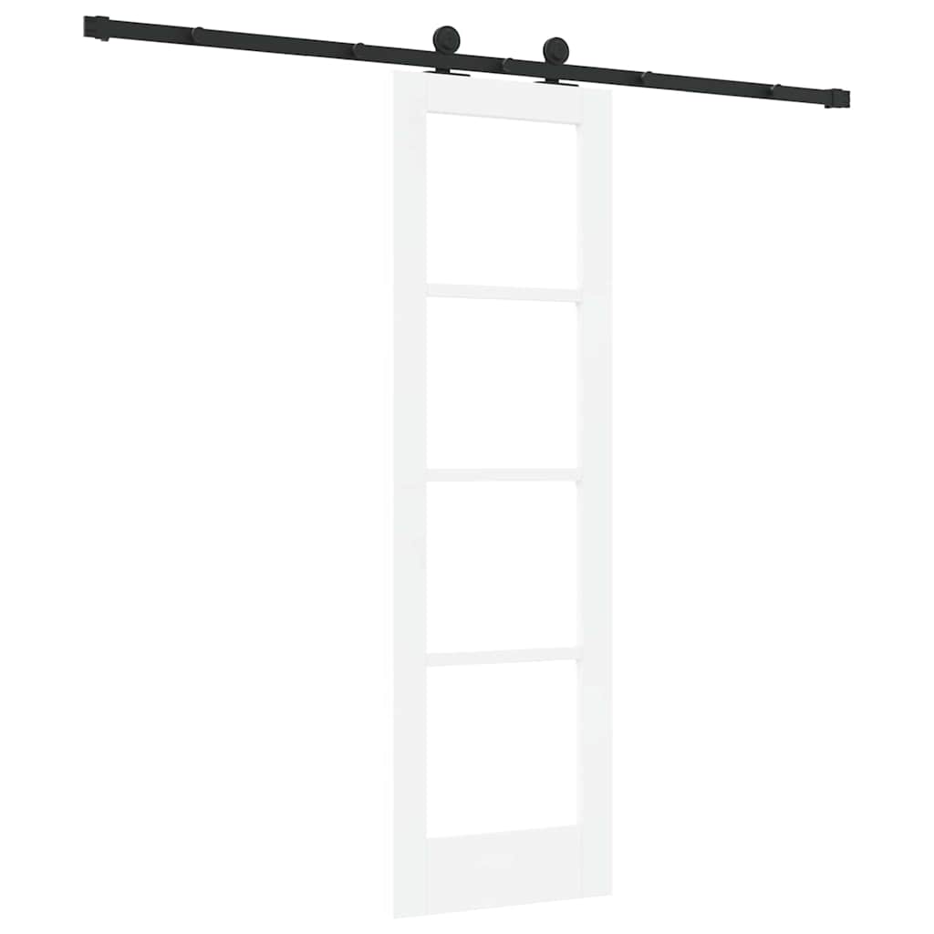Skydedør ORKDAL Hvid 61 x 198,5 cm Massivt fyrretræ og glas