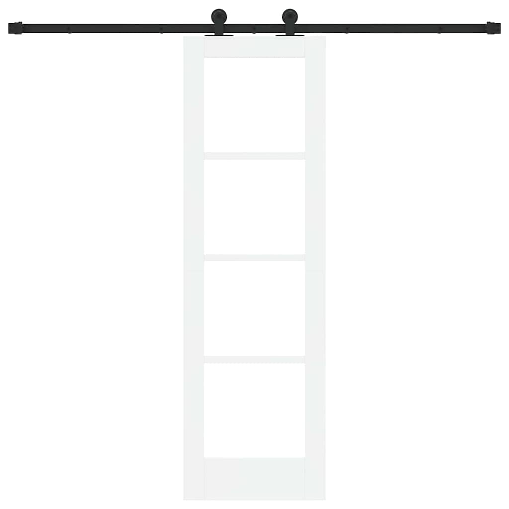 Skydedør ORKDAL Hvid 61 x 198,5 cm Massivt fyrretræ og glas