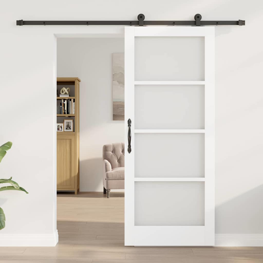 Skydedør ORKDAL Hvid 83 x 202 cm Massivt fyrretræ og glas