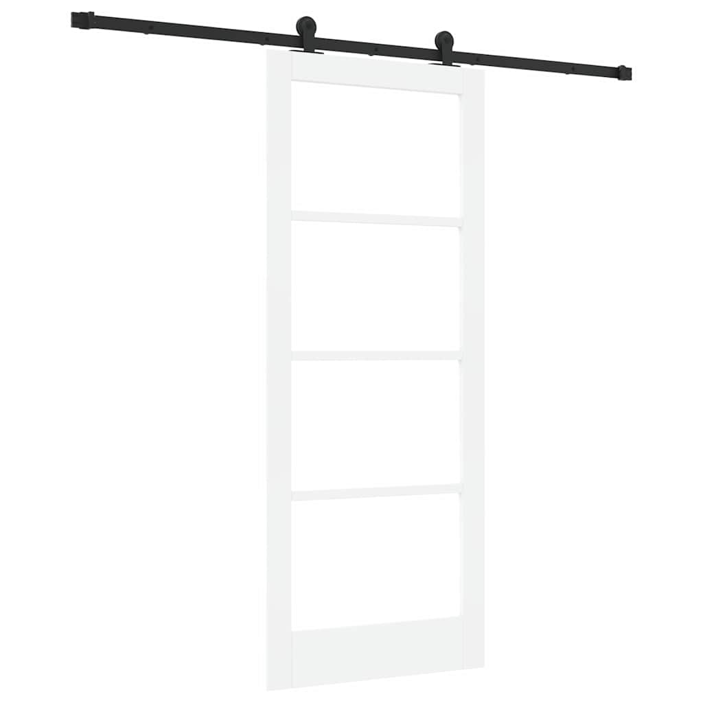 Skydedør ORKDAL Hvid 83 x 202 cm Massivt fyrretræ og glas