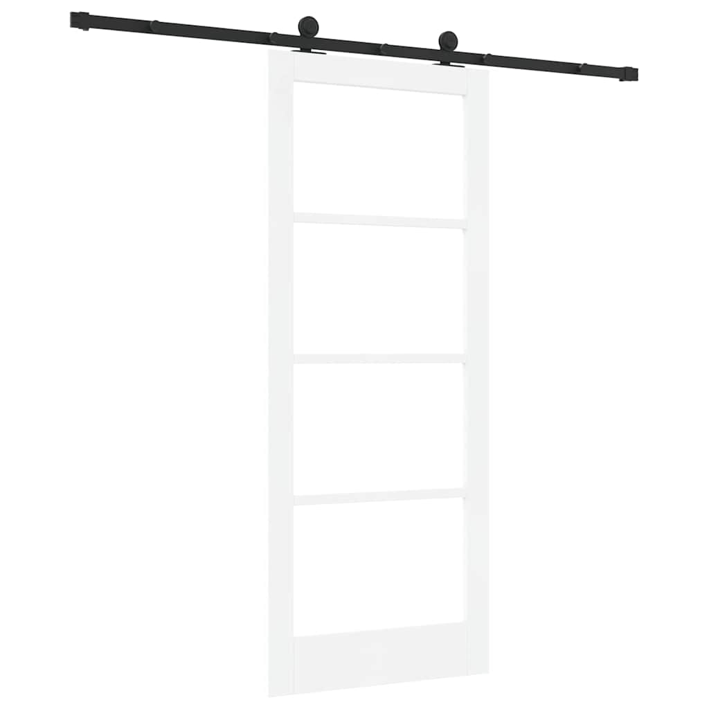Skydedør ORKDAL Hvid 83 x 202 cm Massivt fyrretræ og glas