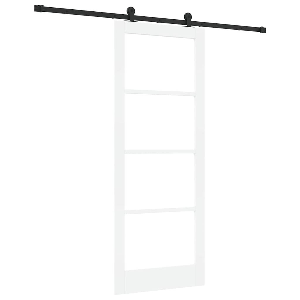 Skydedør ORKDAL Hvid 83 x 211 cm Massivt fyrretræ og glas