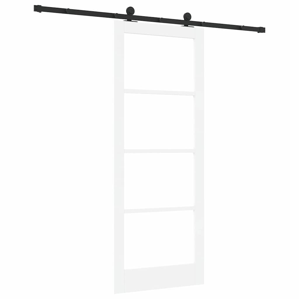 Skydedør ORKDAL Hvid 83 x 211 cm Massivt fyrretræ og glas