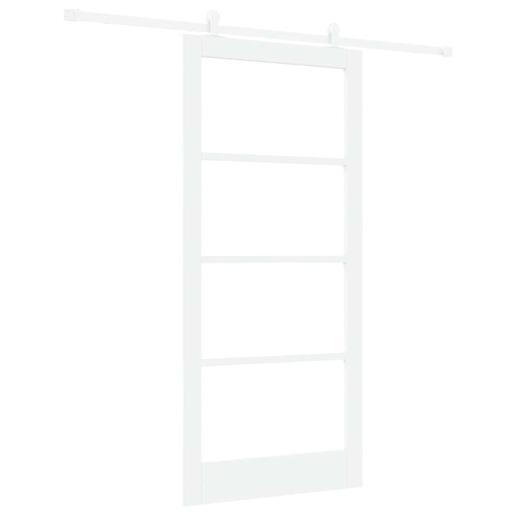 Skydedør ORKDAL Hvid 93 x 202 cm Massivt fyrretræ og glas