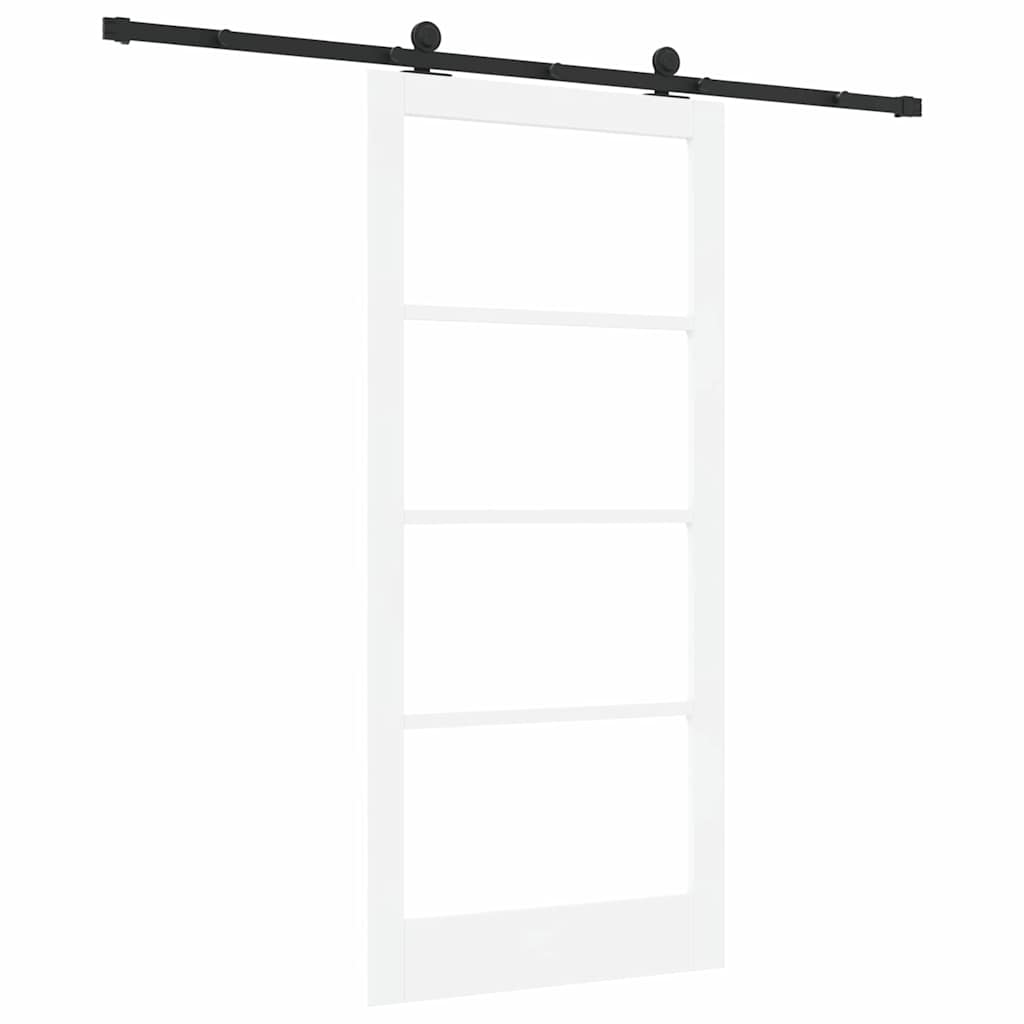 Skydedør ORKDAL Hvid 93 x 202 cm Massivt fyrretræ og glas