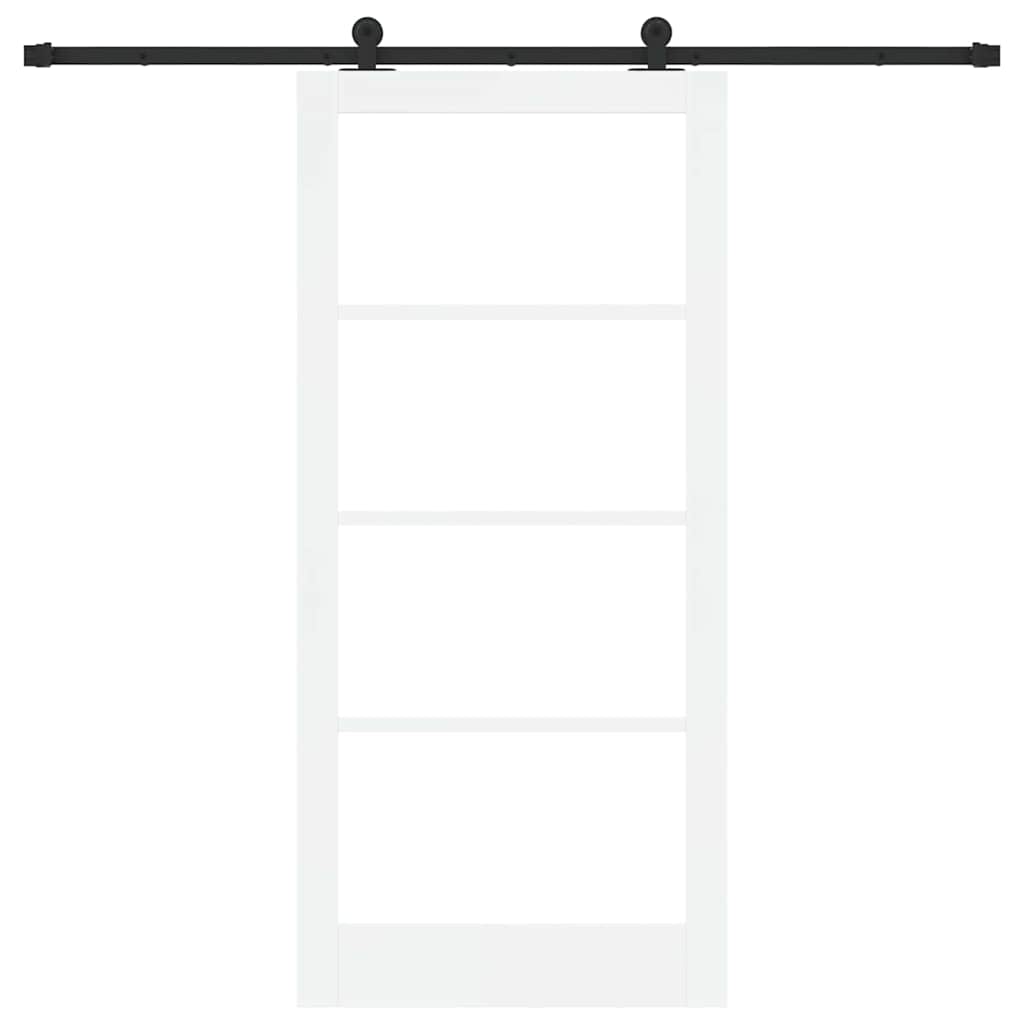 Skydedør ORKDAL Hvid 93 x 202 cm Massivt fyrretræ og glas