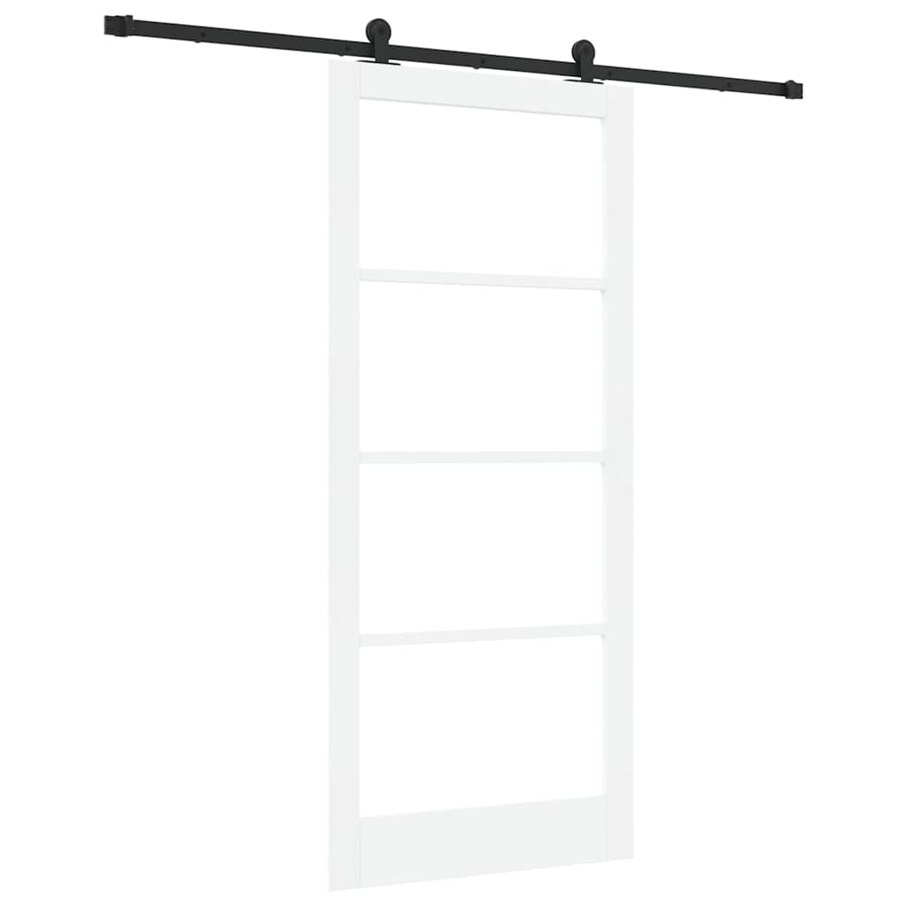 Skydedør ORKDAL Hvid 93 x 211 cm Massivt fyrretræ og glas
