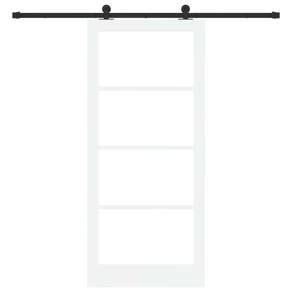 Skydedør ORKDAL Hvid 93 x 211 cm Massivt fyrretræ og glas