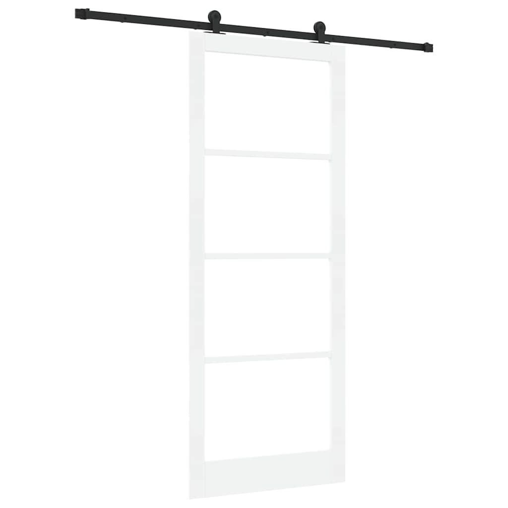 Skydedør ORKDAL Hvid 93 x 232 cm Massivt fyrretræ og glas