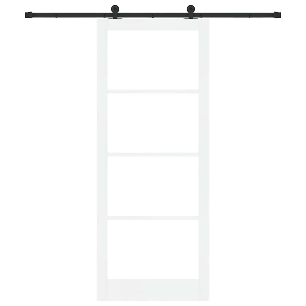 Skydedør ORKDAL Hvid 93 x 232 cm Massivt fyrretræ og glas