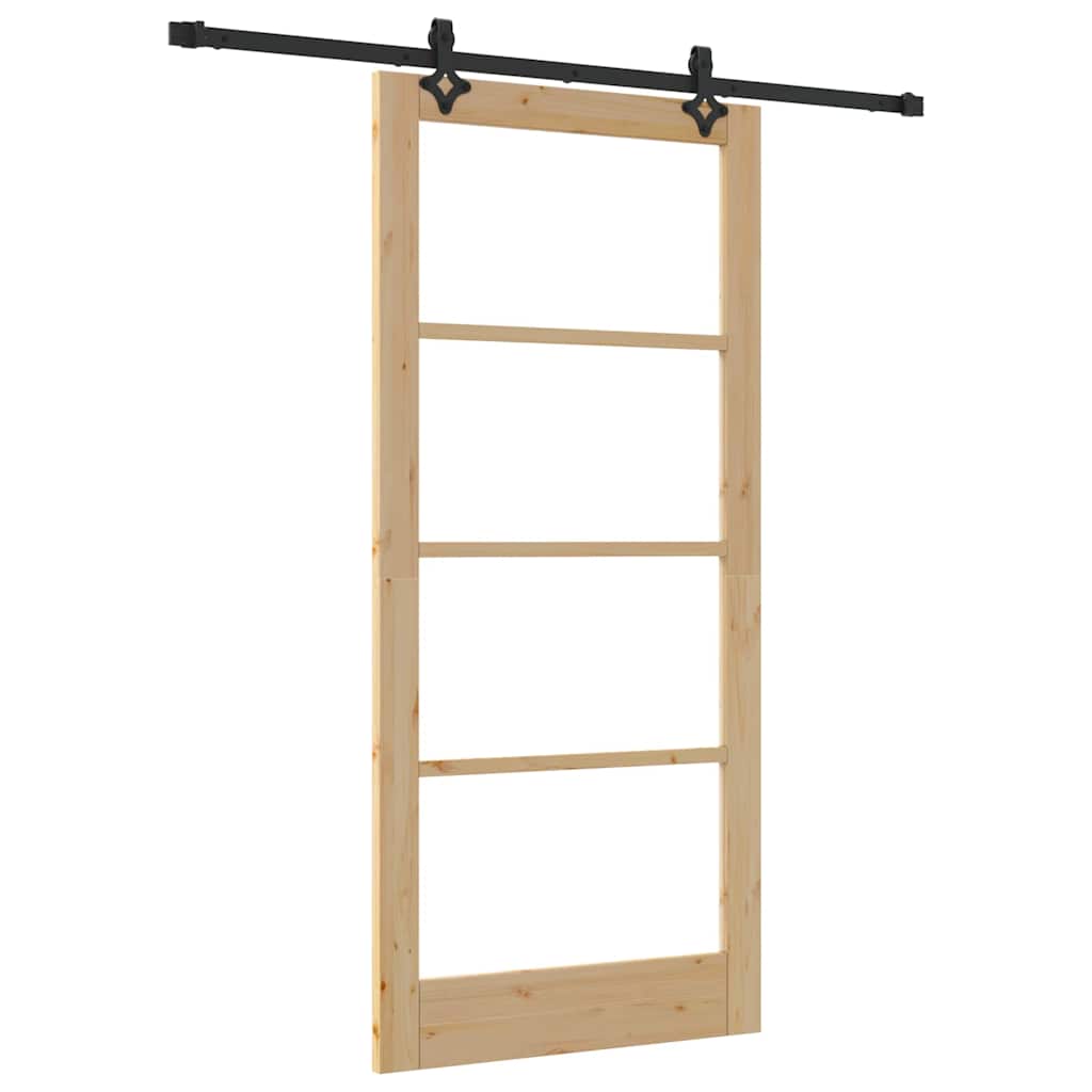 Skydedør ORKDAL 93 x 202 cm Massivt fyrretræ og glas