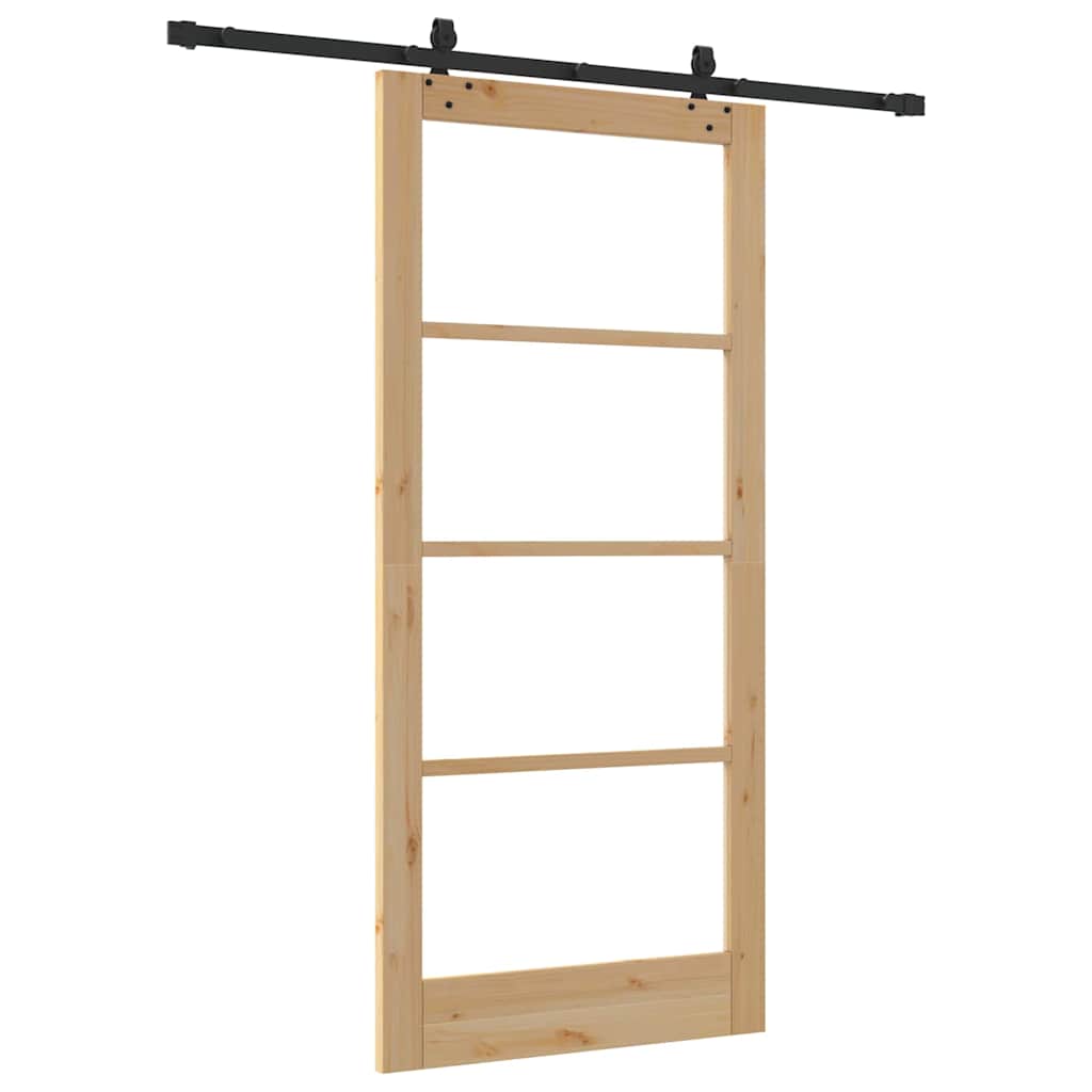 Skydedør ORKDAL 93 x 202 cm Massivt fyrretræ og glas